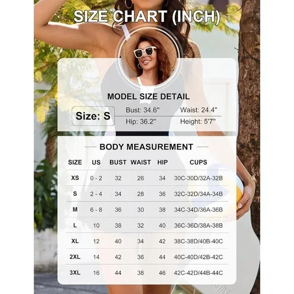 🆕Women's Black One Piece Swimsuit Tummy Bathing Suit Metal Modest Swim Dress